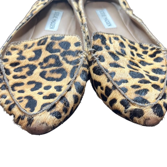 Steve Madden Tan/Black Leopard Cow Hair Slip on Flats Sz 7 - Picture 3 of 9